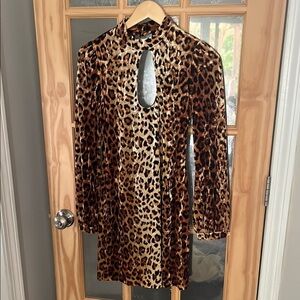 Silence + Noise Leopard Print Mini Dress Sz medium